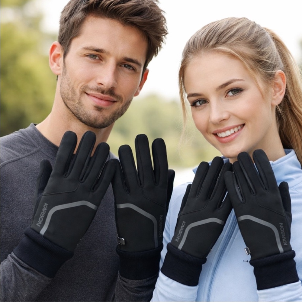Karbon Unisex Running Gloves Black Size Large